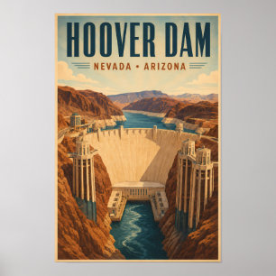 Poster Illustration de la centrale électrique du barrage