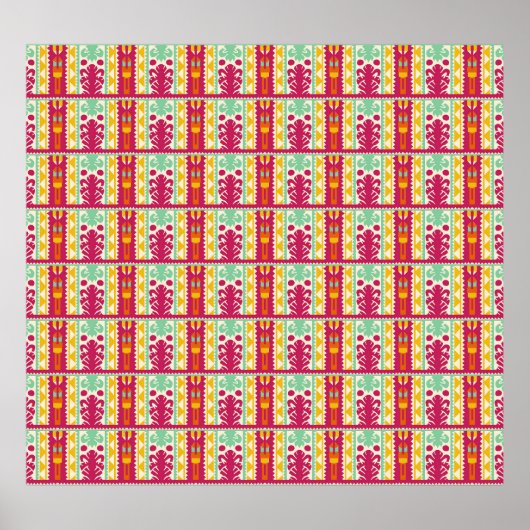 Poster Illustration de la conception de textiles traditio (Devant)