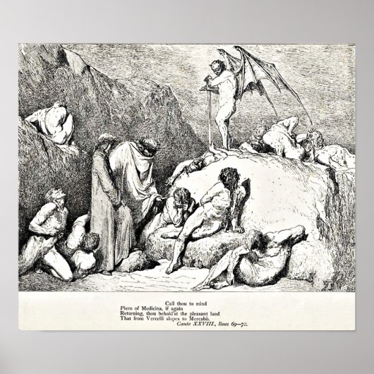 Poster Illustration de la Divine Comédie de Dante (Devant)