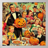 Poster Illustration de la fête d'Halloween vintage (Devant)