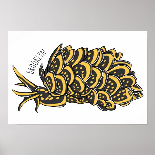 Poster Illustration de la feuille de limace de mer grillé (Devant)