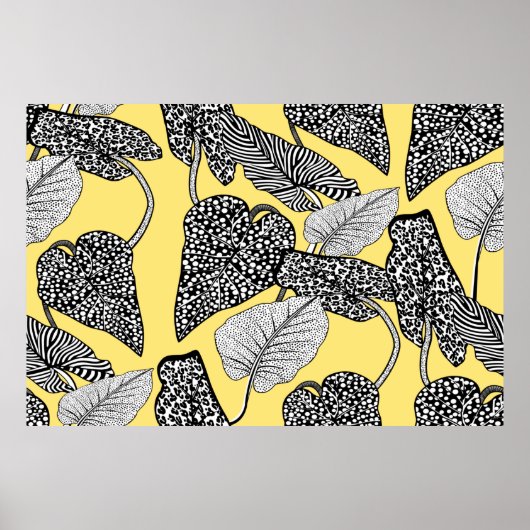 Poster illustration de la feuille tropicale et de la peau (Devant)
