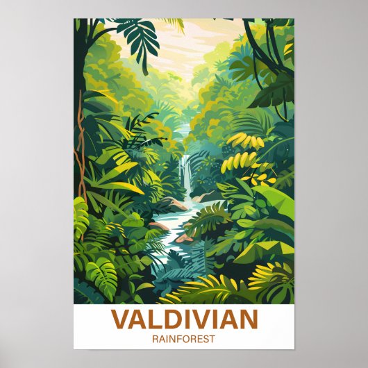 Poster Illustration de la forêt tropicale valdivienne Voy (Devant)