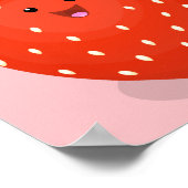 Poster Illustration de la fraise Cute kawaii (Coin)