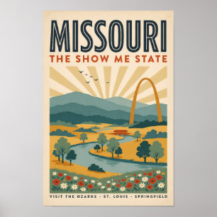 Poster Illustration de la Gateway Arch du Missouri Art de