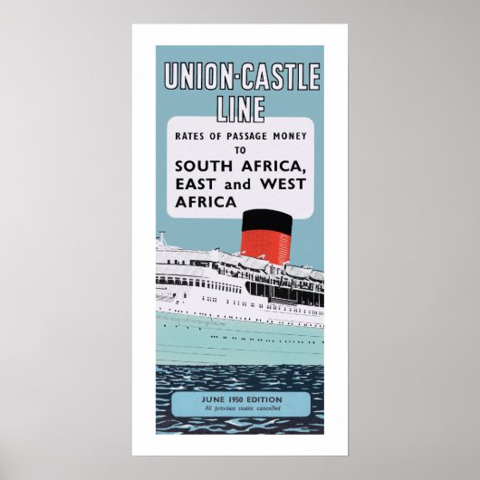 Poster Illustration de la ligne Union Castle (Devant)