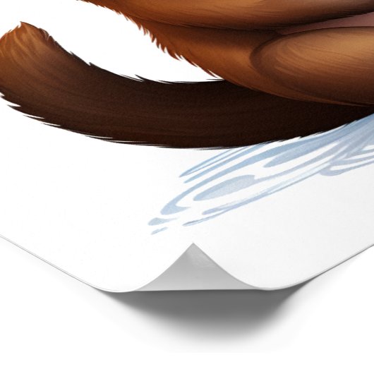 Poster Illustration de la loutre de dessin (Coin)