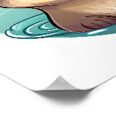 Poster Illustration de la loutre de dessin (Coin)