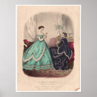 Poster Illustration de la mode française du XIXe siècle
