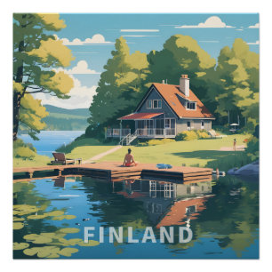 Poster Illustration de la nature finlandaise