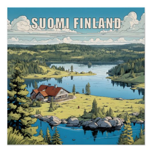 Poster Illustration de la nature finlandaise (Devant)