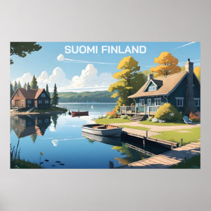 Poster Illustration de la nature finlandaise