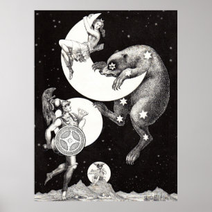 Poster Illustration de la Nuit du Dieu de l'Univers du Ci