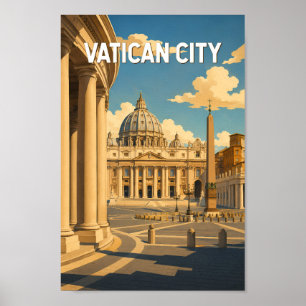 Poster Illustration de la place Saint-Pierre à Vatican Ci