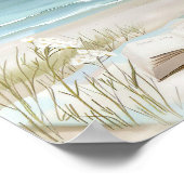 Poster illustration de la scène de plage de style aquarel (Coin)