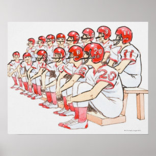 Poster Illustration de la séance d'équipe de football