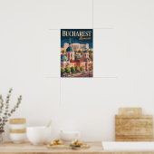 Poster Illustration de la skyline de Bucarest Art de voya (Cuisine)