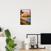 Poster Illustration de la skyline de Manille Philippines (Bureau à domicile)