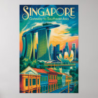 Illustration de la skyline de Singapour Art de voy