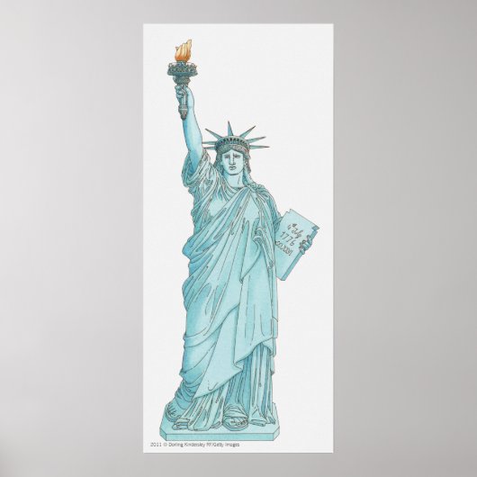 Poster Illustration de la statue de la liberté (Devant)