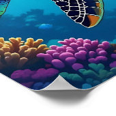 Poster Illustration de la tortue de mer (Coin)