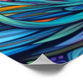 Poster Illustration de la tortue de mer en nage mignonne (Coin)