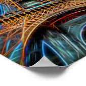 Poster Illustration de la Tour Eiffel - Paris, France (Coin)