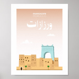 Poster Illustration de la ville d'Ouarzazate Maroc