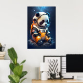 Poster Illustration de l'adorable astronaute Panda Bear (Bureau à domicile)