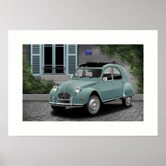 Poster Illustration de l'affiche Citroen 2CV