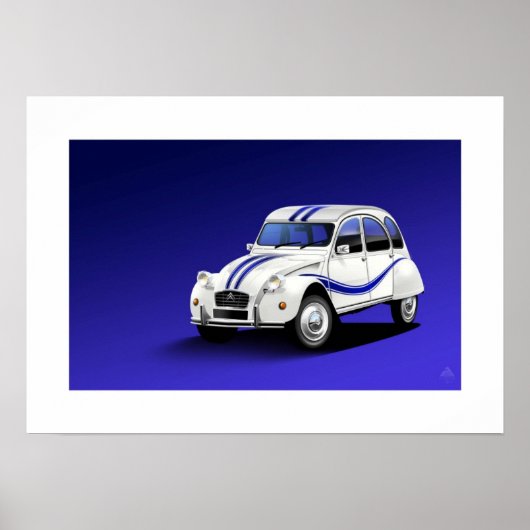 Poster Illustration de l'affiche Citroen 2CV Beachcomber (Devant)