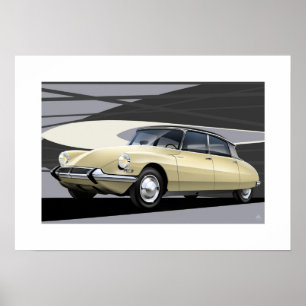 Poster Illustration de l'affiche de Citroen DS