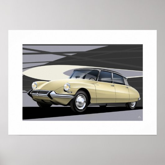 Poster Illustration de l'affiche de Citroen DS (Devant)