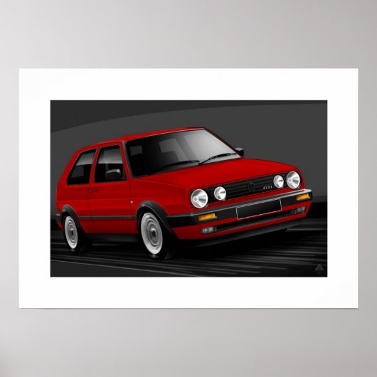Poster Illustration de l'affiche de Golf GTI mk2 (Devant)