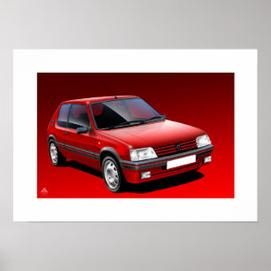 Poster Illustration de l'affiche de Peugeot 205 GTI