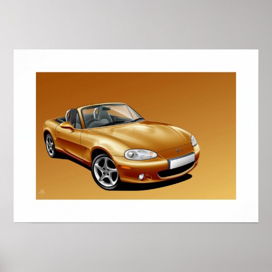 Poster Illustration de l'affiche Mazda MX5 mk2 (Devant)