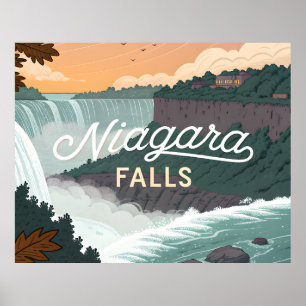 Poster Illustration de l'affiche rétro vintage des chutes