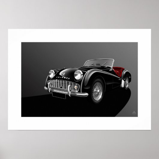 Poster Illustration de l'affiche Triumph TR3A (Devant)