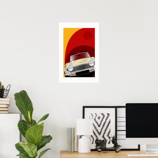 Poster Illustration de l'affiche Triumph TR4A (Bureau à domicile)