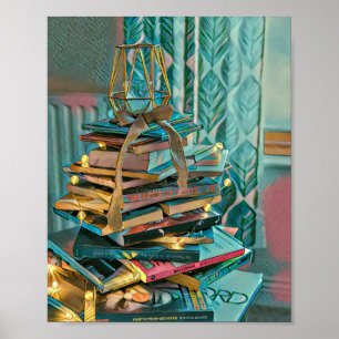 Poster Illustration de l'amoureux de bibliothèque