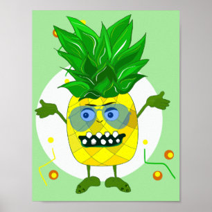 Poster Illustration de l'ananas monstre mou