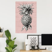 Poster Illustration de l'ananas vintage des années 1800 r (Bureau à domicile)
