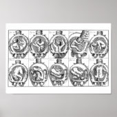 Poster Illustration de l'anatomie du bébé dans l'utérus V (Devant)