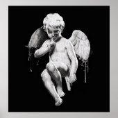 Poster Illustration de l'ange foncé. Design Tatouage Crân (Devant)