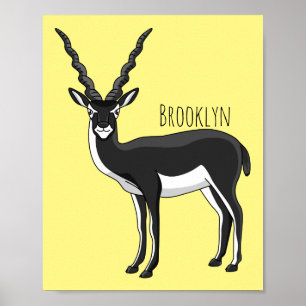 Poster Illustration de l'antilope Blackbuck