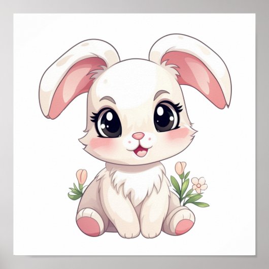 Poster Illustration de lapin de dessin (Devant)