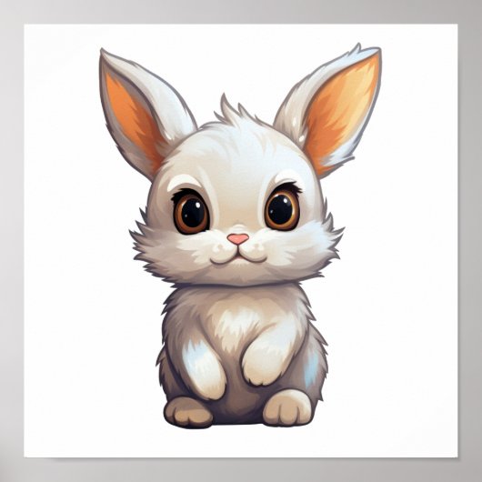 Poster Illustration de lapin de dessin (Devant)