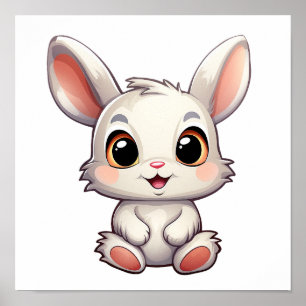 Poster Illustration de lapin de dessin