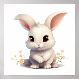 Poster Illustration de lapin de dessin
