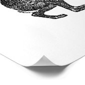 Poster Illustration de lapin vintage (Coin)